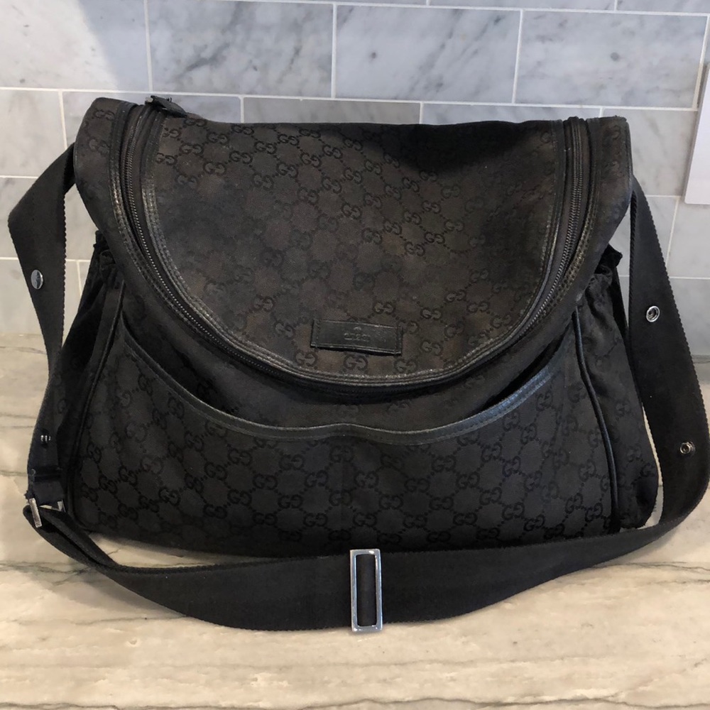 Authentic Gucci black diaper bag